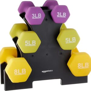 Basics Neoprene Dumbbell Hand Weights for Exercise and Muscle Toning